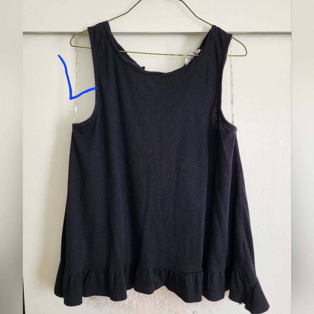 Black Lacey Boutique Tank with Bow, large